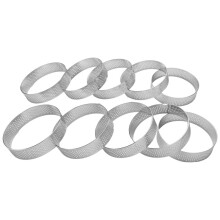10 Pack Torten Ring Aus Edelstahl, Hitze BestäNdiger Perforierter Kuchen Mousse Ring, Runder Ring zum Backen Von Donut Werkzeugen, 8 Cm