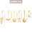 6-Piece Serving Flatware Silverware Set, Serving Utensil Set,Include Cake Server, Slotted Serving Spoon Gold 7