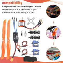 A2212 1400KV Motor Sin Escobillas 30A ESC XT60 Enchufe SG90 9G Servo 8060 HéLice para HelicóPtero de AvióN de Ala Fija RC