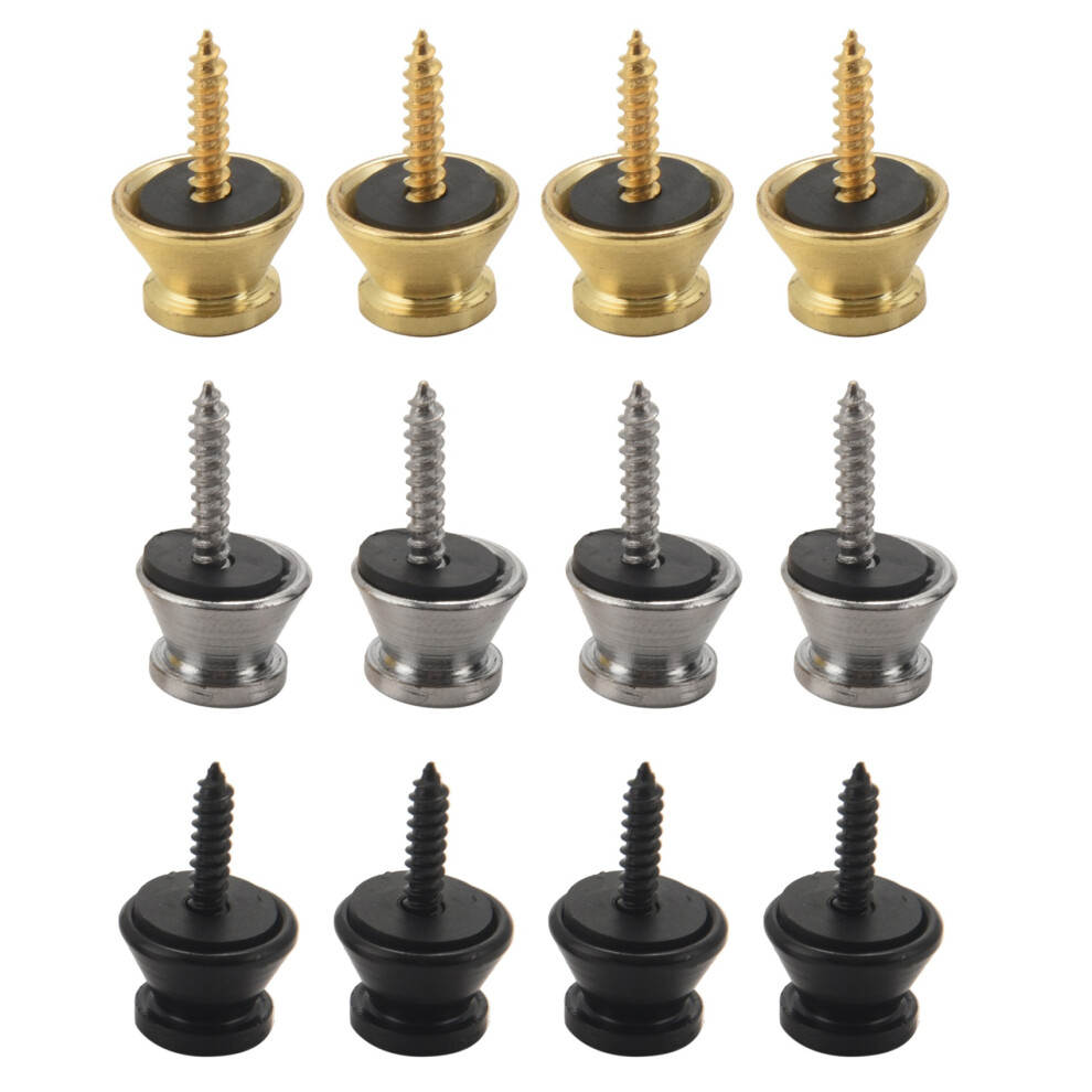 12Pcs Guitar Strap Buttons Lock Pins Guitar Metal Strap Buttons For Acoustic Guitar, Electric Guitar, Bass, Ukulele 4711832147080