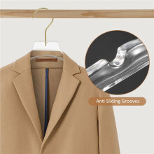 5 Pcs Clear Clothes Hangers with Gold Hook, Transparent Shirts Dress Coat Hanger with Notches for Lady Kids Small