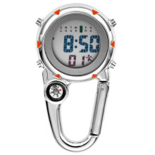 Clip  Carabiner Digital Watch Luminous Sports Watches Carabiner Watch for Hikers Mountaineering Outdoor Orange