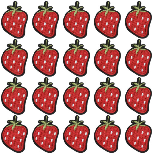 Strawberry Embroidered Sew Iron  Patch for Clothes/Hat/Jackets/T-Shirt/Jeans/Backpacks (20Pcs)