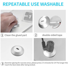 Klebende Sicherheitsplatte mit Steckplatz für Kabel zum Verriegeln Von Laptops, Tablets, Monitoren und Anderen GeräTen (Silber 2 Pack)