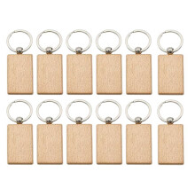12 Piezas Llavero de Madera en Llavero Rectangular Etiquetas Llaveros de Madera Llavero para Manualidades DIY