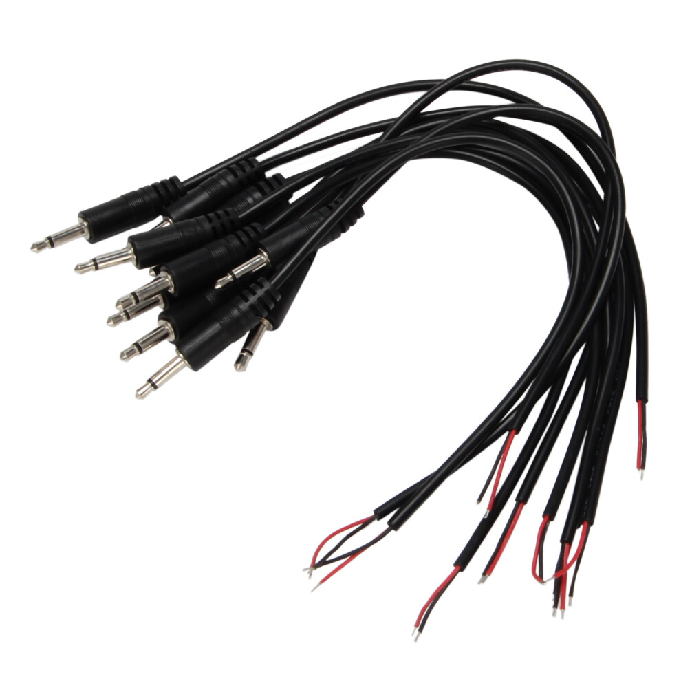 10Pcs Replacement Male Plug To Bare Wire Open End Ts 2 Pole Mono 1/8Inch 3.5Mm Plug Jack Connector Audio Cable Repair 6033805445718