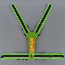 Gilet RéFléChissant, Gilet RéGlable, Haute Visibilité, Gilet de SéCurité avec 8 Lampes LED, Haute Visibilité pour le Jogging, la Course, Vert