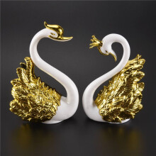 2 StüCke Schwan Ornamente Figuren, Schwan Kuchen Dekoration, Auto Figuren Dekoration, Aus Hochzeit Weihnachts Dekoration A.