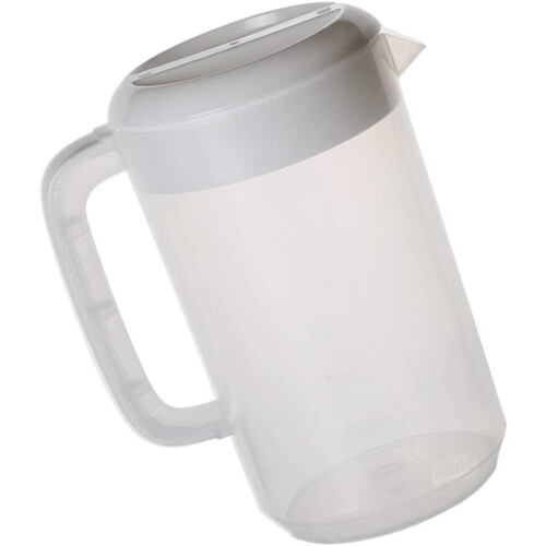 Plastic Kettle with Handle, Used for Hot and Cold Water, Iced Tea and Fruit Drinks, 2.5L (White) 2