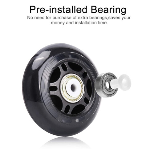 4 Pack Inline Skate Wheels Indoor/Outdoor Replacement Wheel with Bearings 70mm,Black 2