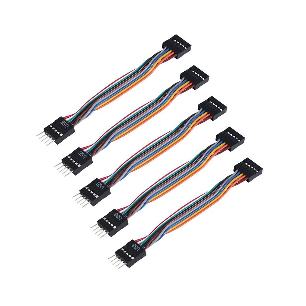 For Motherboard To Ordinary Chassis Adapter Cable,Usb 9-Pin Revolution 11-Pin Female Conversion Cable 24Awg, 5Pcs 4713361911330