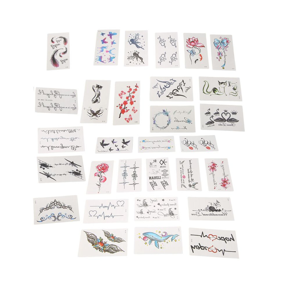 Dark 30Pcs/Set Sexy Temporary Tattoo Sticker Waterproof Temporary Tattoo Fake Tattoo Sticker