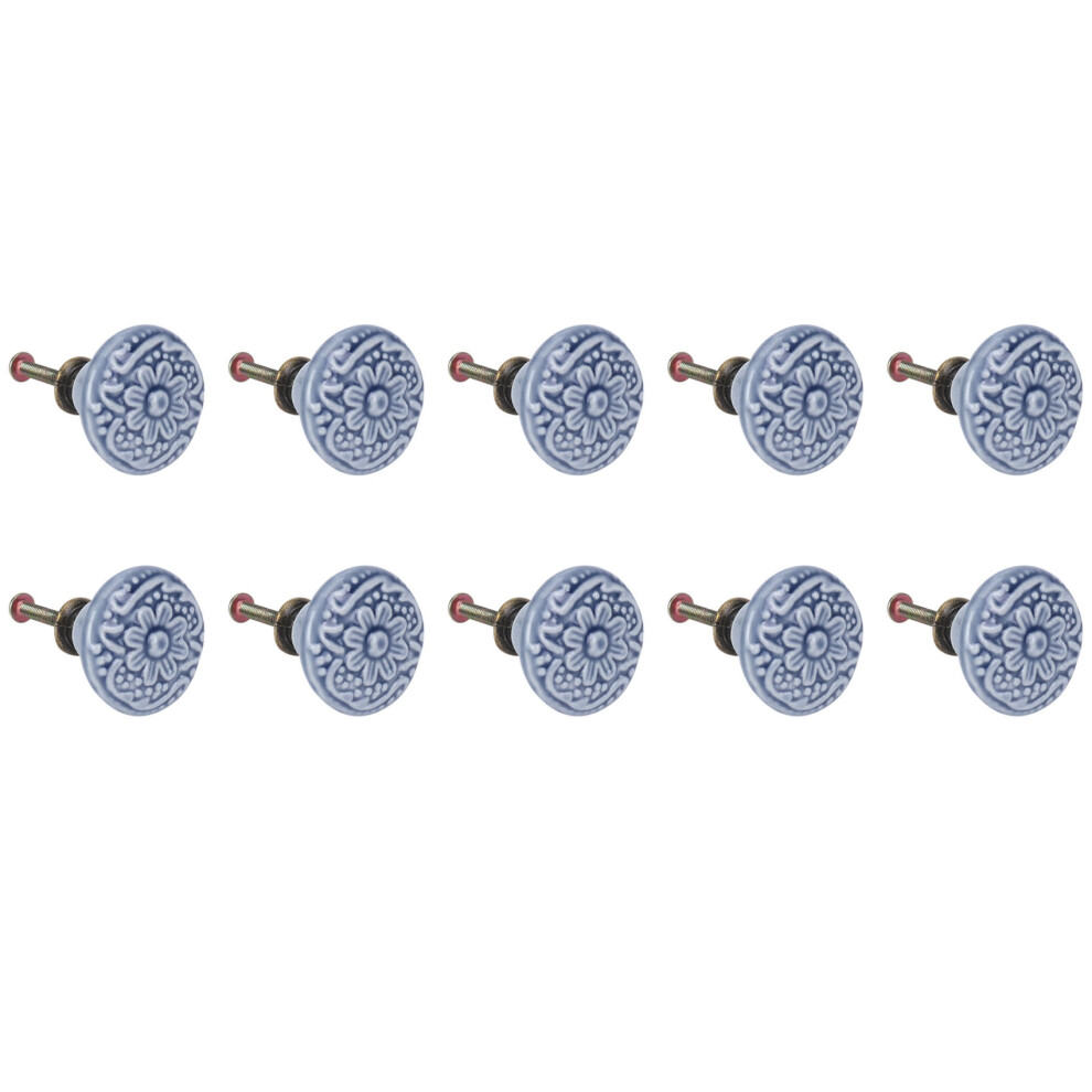 10Pcs Ceramic Cabinet Knobs Vintage Drawers Handles For Kitchen Cupboard Drawer Bookcase Furniture Door (With Screws) 4713781251832