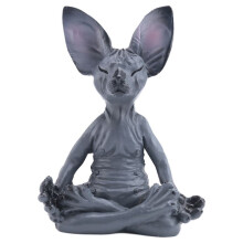 Sphynx Kat Mediteren, Denkende Kat Standbeeld, Mediteren Denkende Kat, Sphynx Haarloze Kat Meditatie Collectible Decor
