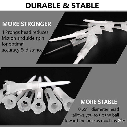 50Pcs  Tee Double Layer Plastic  Tee Soft Low Resistance    Training Tool Black 1