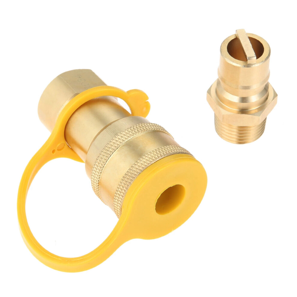 1/2 Inch Solid Brass Gas Propane Quick Connect Disconnect Fitting Connector Adapter 4714117404670