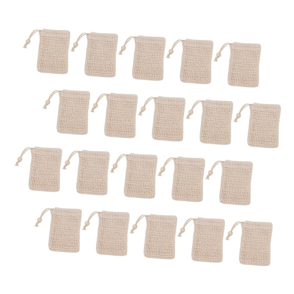 20pcs Exfoliating Soap Saver Bags with Drawstring, Mesh Foaming Pouches for Shower and Facial Cleansing