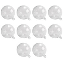 New Transparent Openable Plastic Christmas Decoration Transparent Bauble Decoration Gift Box 3CM