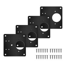 Scharnier Reparatur Platte, 4 StüCke Edelstahl Schwarz Reparatur Platten Halterung mit Schrauben für MöBel Kleiderschrank Schrank