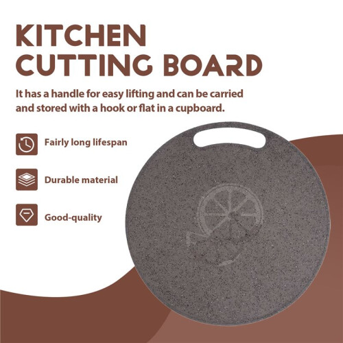 Cutting Board Plastic Kitchen Cutting Board Round Baking Board Fruit Vegetable Cutting Board with Handles 31cm 1