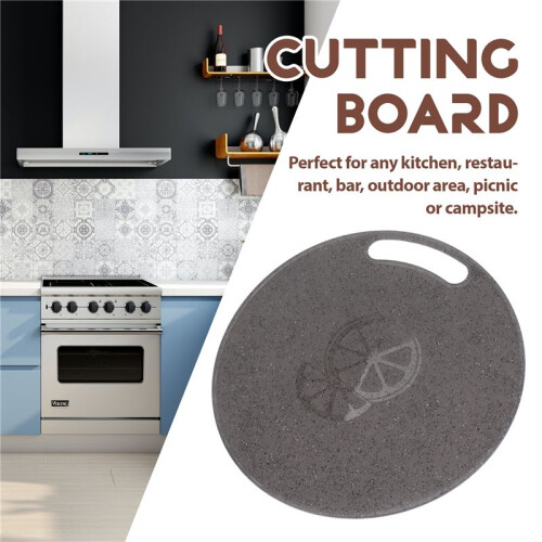 Cutting Board Plastic Kitchen Cutting Board Round Baking Board Fruit Vegetable Cutting Board with Handles 31cm 2