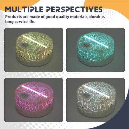 2 Pack 3D Night LED Light Lamp Base + Remote Control + USB Cable, 16 Colors Light Show Display Stand for Acrylic Cracked 2