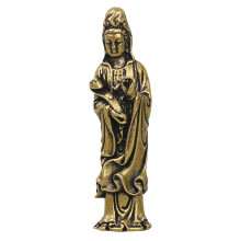 Miniatur Buddha Guan Yin Bodhisattva Bronze Buddha Bronze Statue FüR Kleine Landschafts Dekoration Antike Bronze Ware