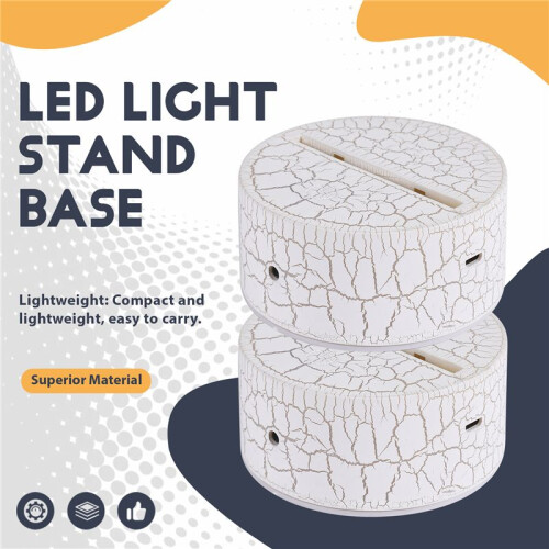 2 Pack 3D Night LED Light Lamp Base + Remote Control + USB Cable, 16 Colors Light Show Display Stand for Acrylic Cracked 1