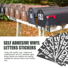 8 Vellen Zelfklevende Vinyl Letters Cijfers Kit, Brievenbus Nummers Sticker voor Brievenbus, Borden, Raam, Auto'S, Adres Nummer
