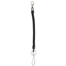 Lobster Clasp Black Spring Stretchy Coil Cord Strap Keychain Key Chain Rope