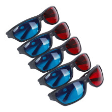 5x Red and  Anaglyph Dimensional 3D VISION Glasses For TV Movie Game DVD