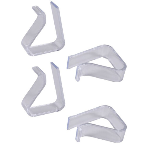 4 Pcs Home Party Clear Plastic 20mm-35mm Desk Table Cloth Clips