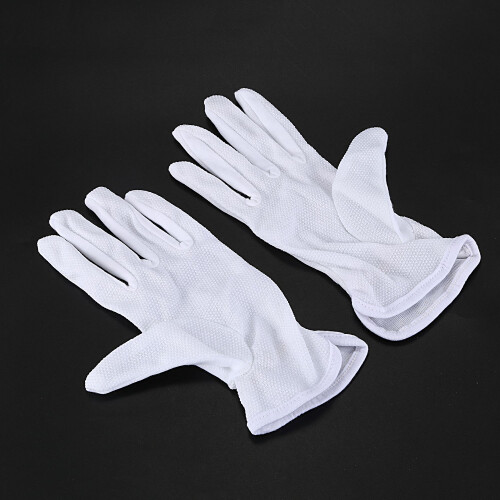 Pair Protective Anti-Slip White Cotton Work Driving Gloves 1