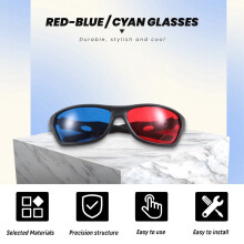Red- / Cyan Anaglyph Simple style 3D Glasses 3D movie game (Extra Upgrade Style)