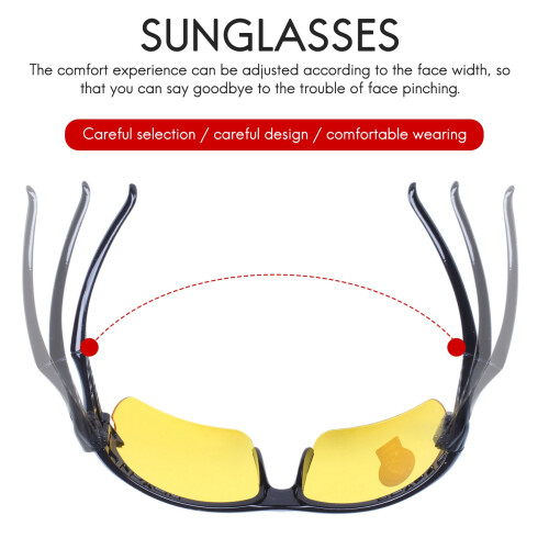 black frame yellow Night Vision sheet outdoor Cycling Sunglasses 1