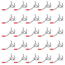 25x Single Pegboard Hooks 50mm Board Slat Wall Retail Display Shop Peg Fits 25mm