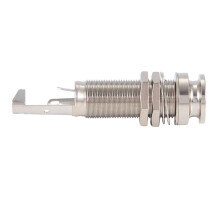 A1347 1 Piece Guitar Bass End Pin Output Jack 1/4 inch Mono or Stereo Applications Silver