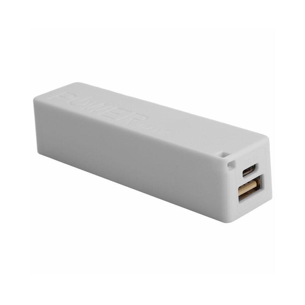 Portable External Power Bank Battery Charger 18650 With Keychain (Without Battery) (White) White 6031418857935