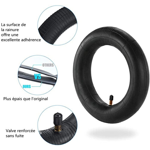 2 PeçAs para  M365 8 1/2 Câmara de Ar, Pneus de Scooter EléTrica Roda de 8,5 Polegadas com 2 Trocadores de Pneus, VáLvula ReforçAda 1