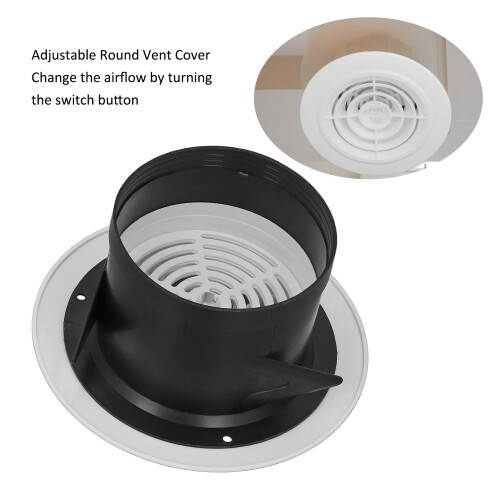 Adjustable 4-inch Round Air Vent Cover Easy Replacement for Bathroom Kitchen 2