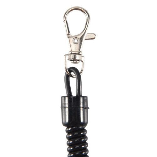 Lobster Clasp Black Spring Stretchy Coil Cord Strap Keychain Key Chain Rope 2