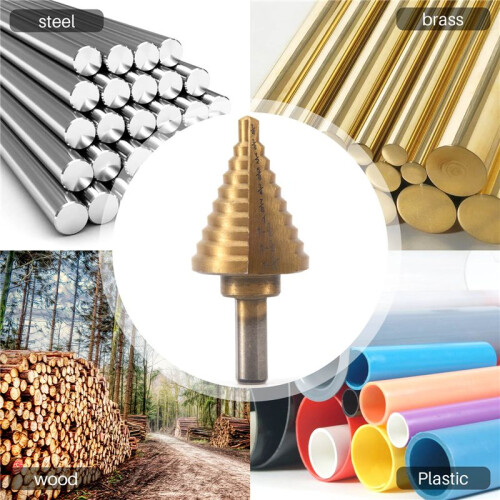 Step Drill Cone Drill Bits, High Speed Steel 10 Steps 1/4 to 1-3/8 inch 2