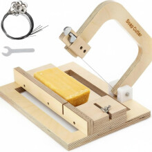 Soap Cutter Adjustable Wooden Loaf with Stainless Steel Wire for Handmade Soap and DIY Crafts