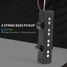 Pro Elektrische Bas Open Type Geruisloze Brugpickup voor 4-Snarige Jazzbas Jb-Stijl, Zwart 95x18,3 mm