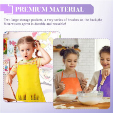 12 Stuks 6 Kleuren Kinderschorten Kinderen Schilderschorten Kinder Kunstkielen met 2 Ruime Zakken voor Keuken en Klaslokaal (Borstels Niet Inbegrepen)