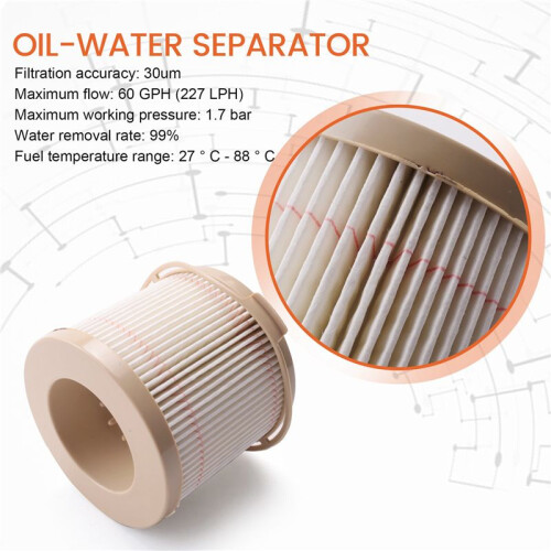 4Pcs 2010PM 2010TM Filter elements for 500FG Fuel Engine Fuel Water Separator Replacement Truck Kit 2