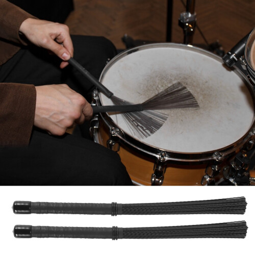 2Pcs Cajon Brush Telescoping Drum Brushes Nylon Sticks Percussion for Jazz Stick Drum 2
