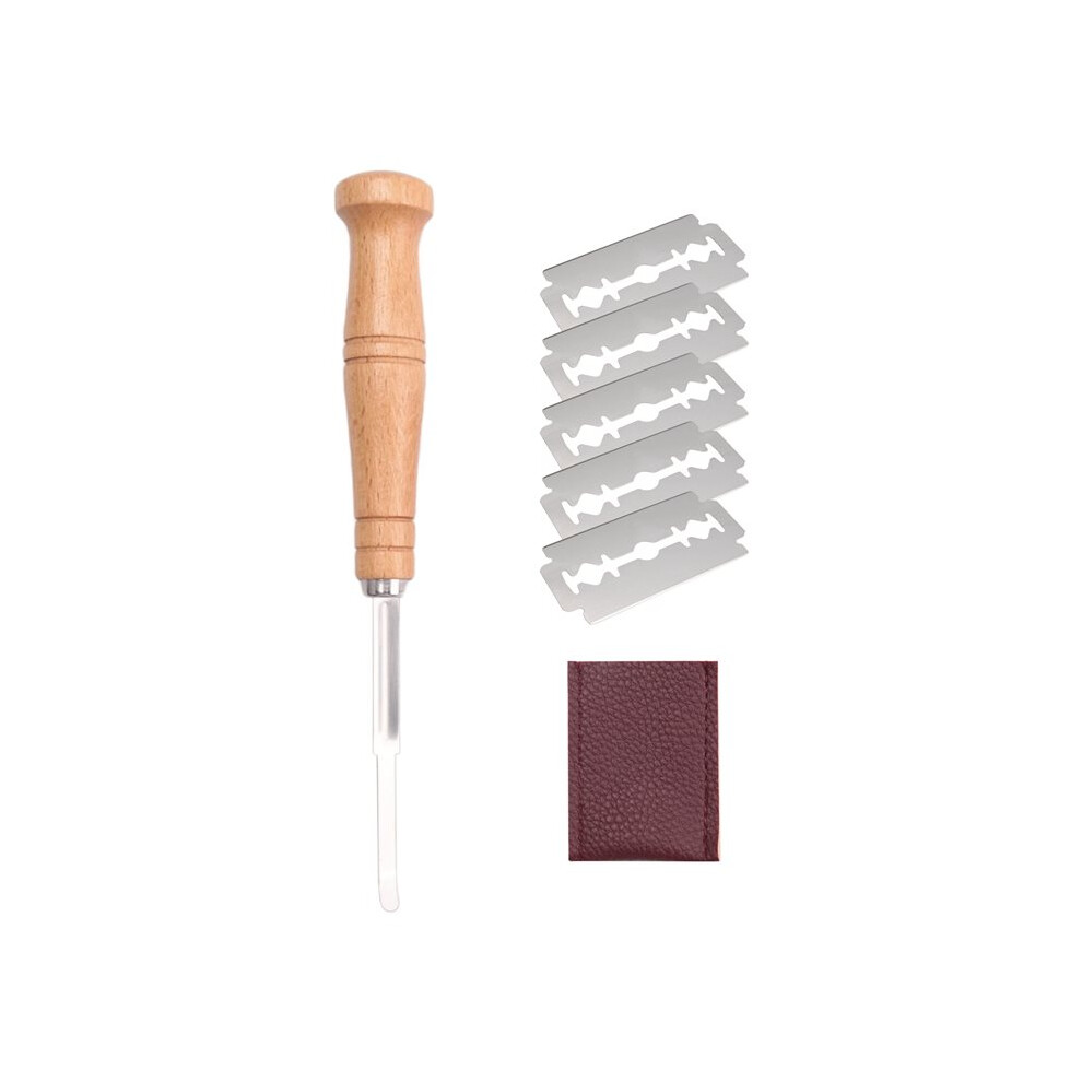 Bread Bakers Cutter Slashing Tool Dough Making Wood Handle Bakeware For Bread Bakeware Kitchen With 5X Blades 6032698501747