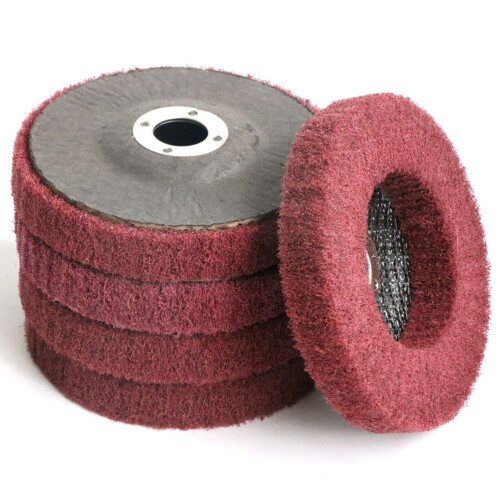5 PeçAs Disco de Polimento de Fibra de Nylon de 4 Polegadas, Roda de Polimento, Disco de Polimento para Rebarbadora