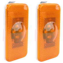 2Pcs 24V Car Truck LED Side Light 4LEDs Amber Indicator Warning Lamps for Trucks FM/FH